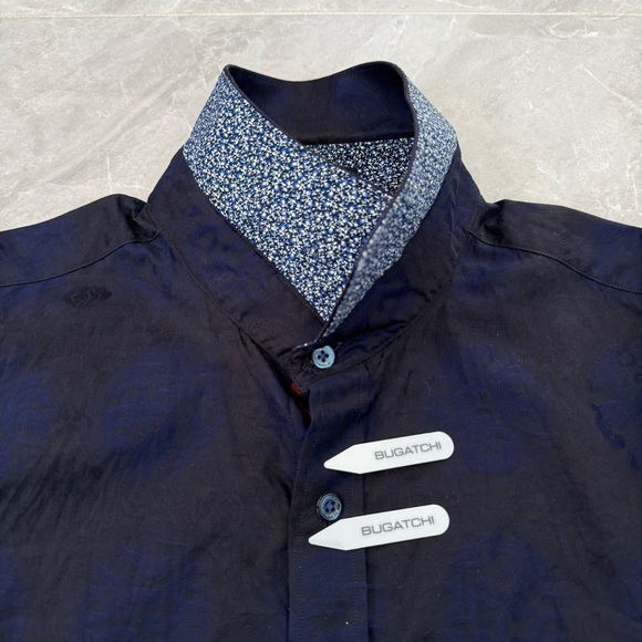 Men’s Bugatchi Patterned Long Sleeve Button Down Dress Shirt Classic Fit - Picture 16 of 16